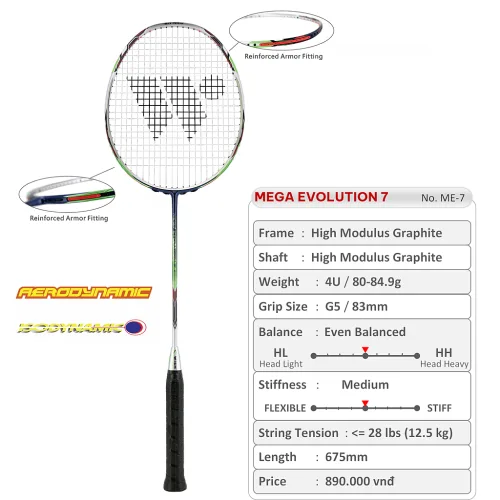 Vợt Cầu Lông Wish Mega Evolution 7 3 vot cau long wish mega evolution 7